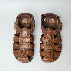 Earth Spirit Gelron 2000 Fisherman 2513067 Brown Leather Sandals, Mens Sz 8